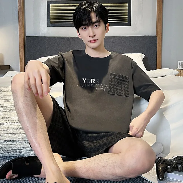 Pantaloncini Pigiama Uomo In Cotone - Estivi Con Coulisse E Tasche - Stampa Casual Comoda - Foto 8