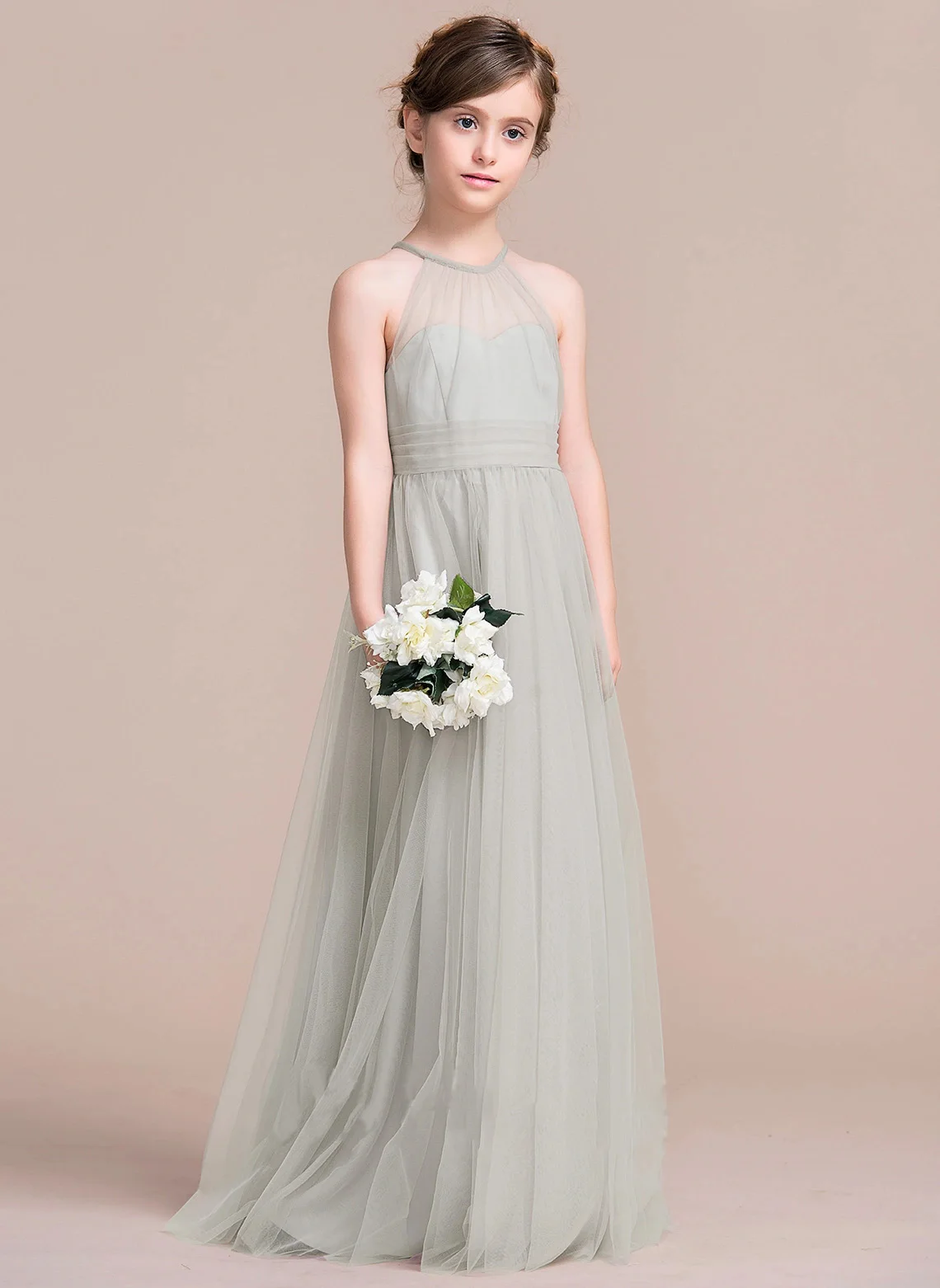 Vestidos Boho Para Damas De Honor Junior Con Falda Cascada Crepúsculo