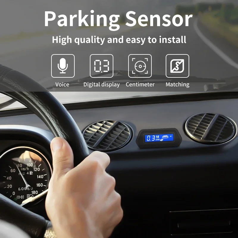 Car Parking Sensor Kit With Auto Parktronic Reverse LED Monitor 4 Sensors Radar