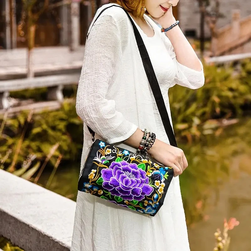 Sac à Bandoulière Brodé Floral Avec Chaîne - Sac De Soirée Multifonction, Grand Format, Pour Occasions Spéciales