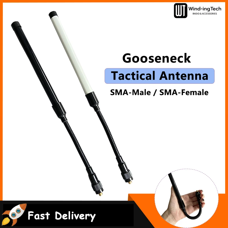 Gooseneck Tactical Antenna UV-25 AR-152 VHF UHF Foldable Antenna For Baofeng UV-18 Pro MAX UV-5R Quansheng UV-K5 UV-K6 Ham Radio