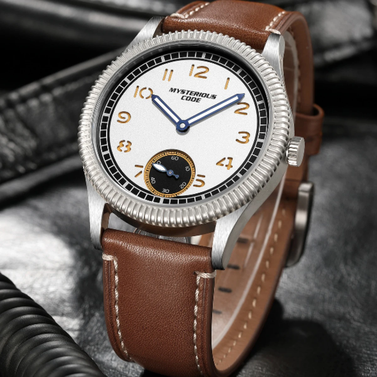 

Титановые Мужские часы-пилот 43 мм, механические наручные часы с ручным ветром ST3621 6498 Movt, циферблат-сэндвич, светящиеся часы с таинственным кодом