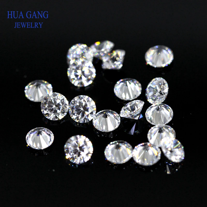 100 Cubic Zirconia Loose Stones Clear Crystal CZ Round Brilliant Round FS202A 