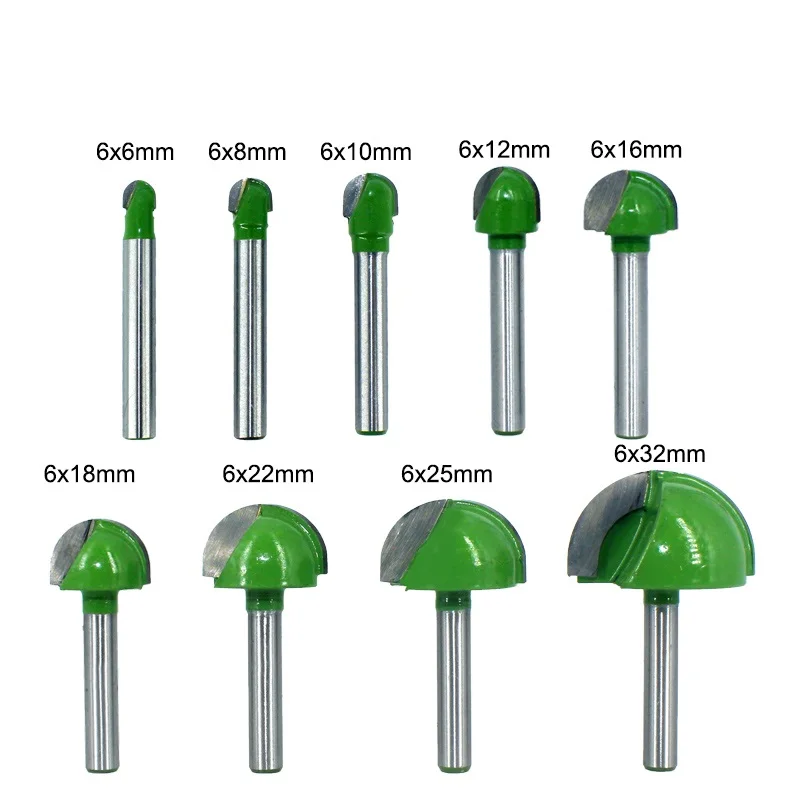 

1pc 6mm Shank Ball Nose End Mill Round Nose Cove CNC Milling Bit Radius Core Box Solid Carbide Router Bit Tools