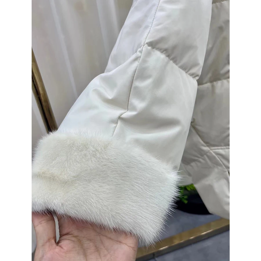 Cnegovik Parka With Natural Fur For Women Down Jackets Real Fur Coat Women Luxury Real Mink Fur Jacket Best Selling Styles