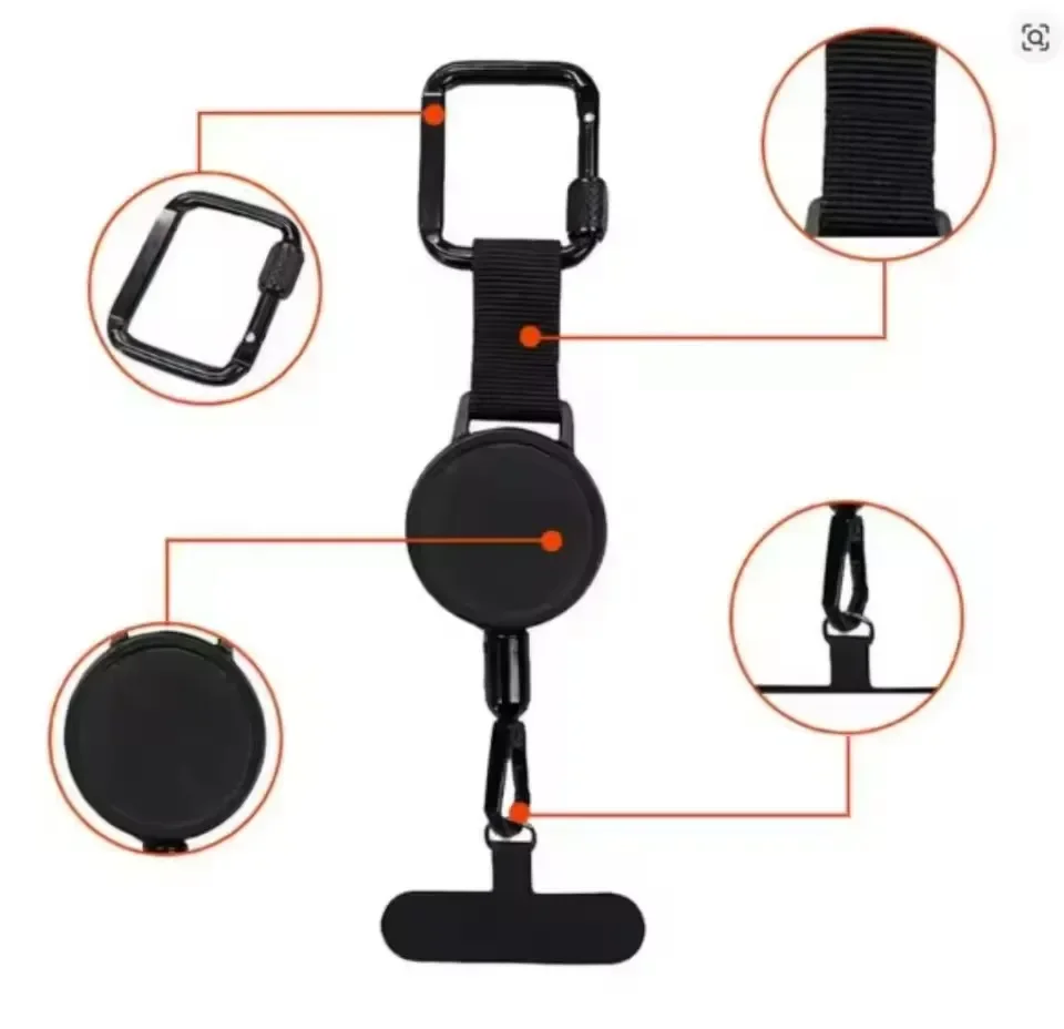 Retractable Anti-Theft Smartphone Safety Tether with Belt Clip