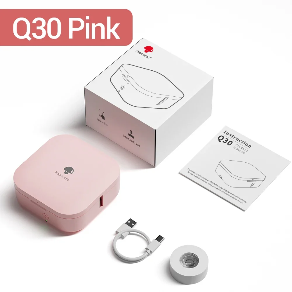 Phomemo Q30 Portable Mini Wireless Bluetooth Label Maker - Black