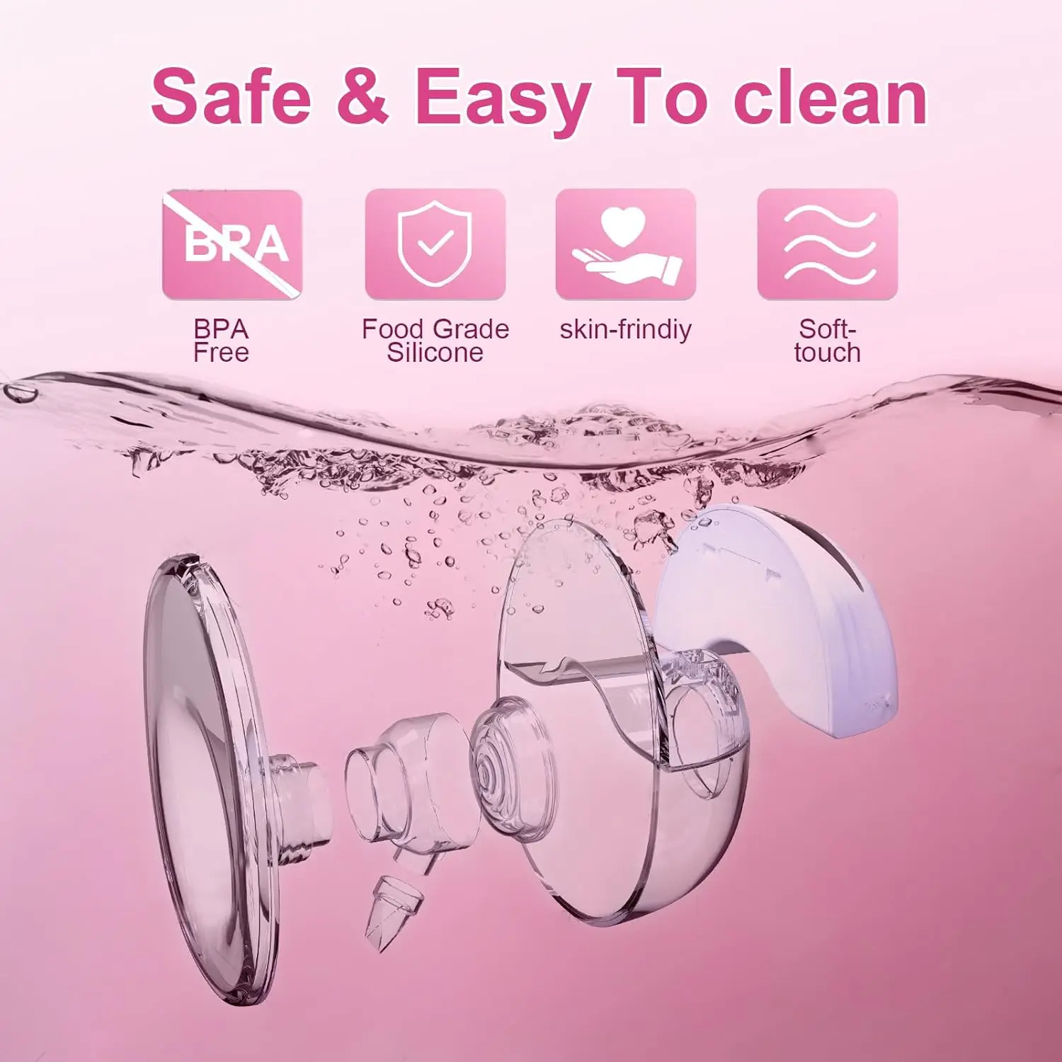 Breast Pump Electric Wearable Handsfree BPA Free Powerful Suction 4 Mode & 12 Level Low Noise Invisible Wireless Breastmilk Pump 4