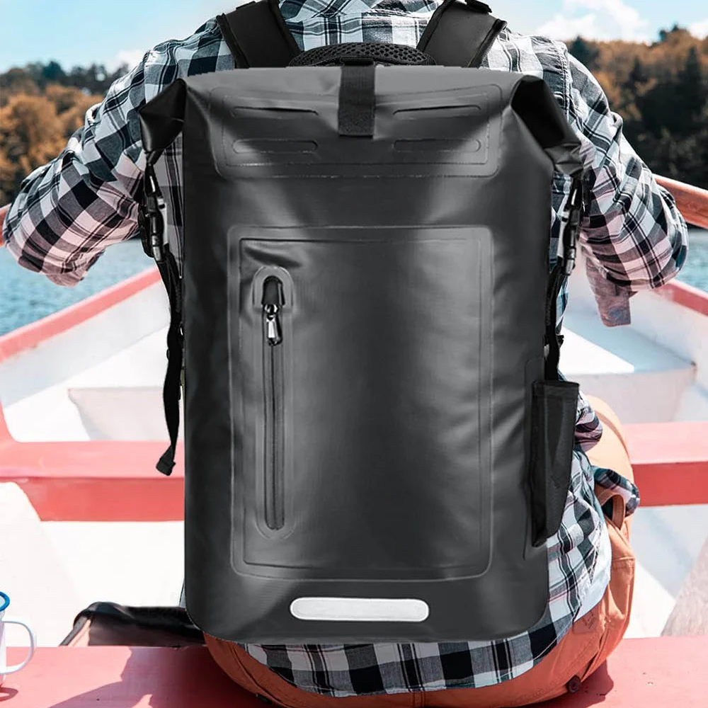 NEWBOLER wasserdichte Tasche zum Wandern, Kajakfahren, Bootfahren, Kanufahren, Schwimmen, Camping, wasserabweisend, großer Rucksack mit 35 l Fassungsvermögen – Detail 12