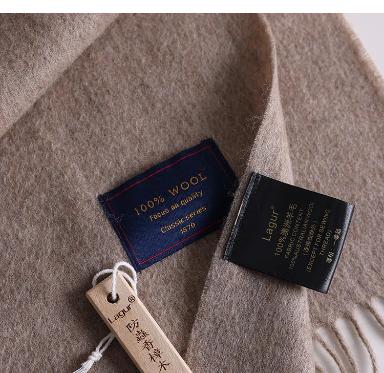 Premium Lamb Wool Version Australian Merino Wool Scarf Solid Color Winter Couple Fashion Trend Warm Autumn and Winter