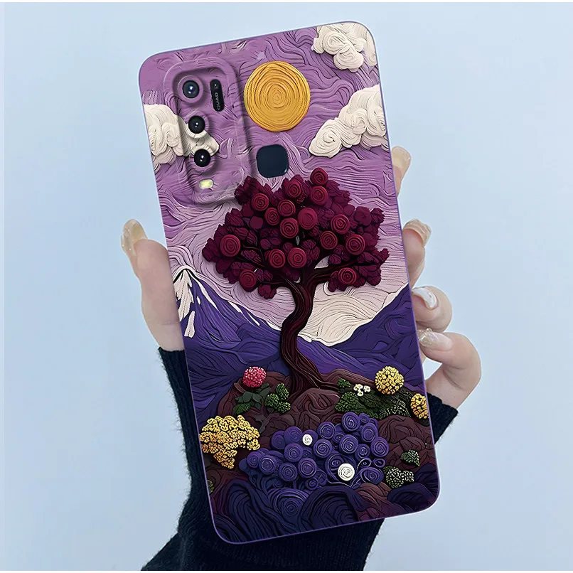 Fashion Simplicity Flower Soft Liquid Silicone Phone Case Cover
