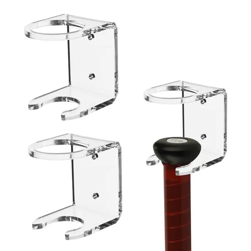 Baseball Bat Holder 2 Pcs Acrylic Baseball Bat Sturdy Wall Mount Nail Wall Punching Display Rack Vertical Display For Home