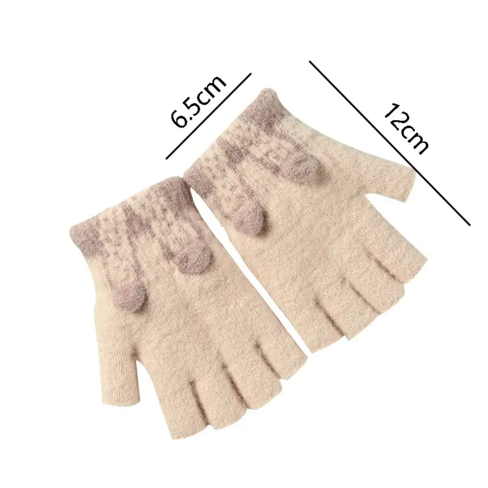 Acrylic Winter Knitted Half Finger Gloves for Kids