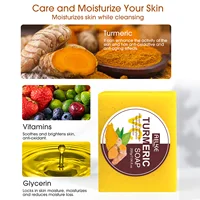 Savon au curcuma naturel AILKE, éclaircit, élimine les tâches sombres, l'acné, les boutons, nettoie, exfolie, unifie le teint, 200g 4