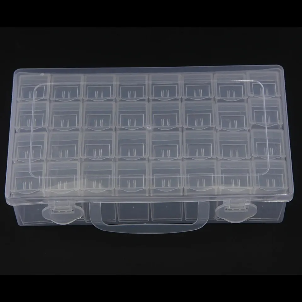 Huucozn 3 Pezzi Scatole Portaoggetti in Plastica con 24 Scomparti Piccole Scatola Organizer Trasparente Per Gioielli Custodia per Pittura a Diamante per Perline Gioielli e Piccoli Oggetti