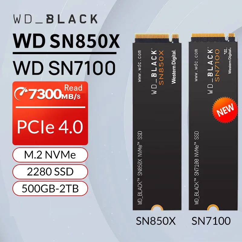 Western Digital SN7100 SN850XWD_BLACK SSD M.2 NVMe PCIe 4.0