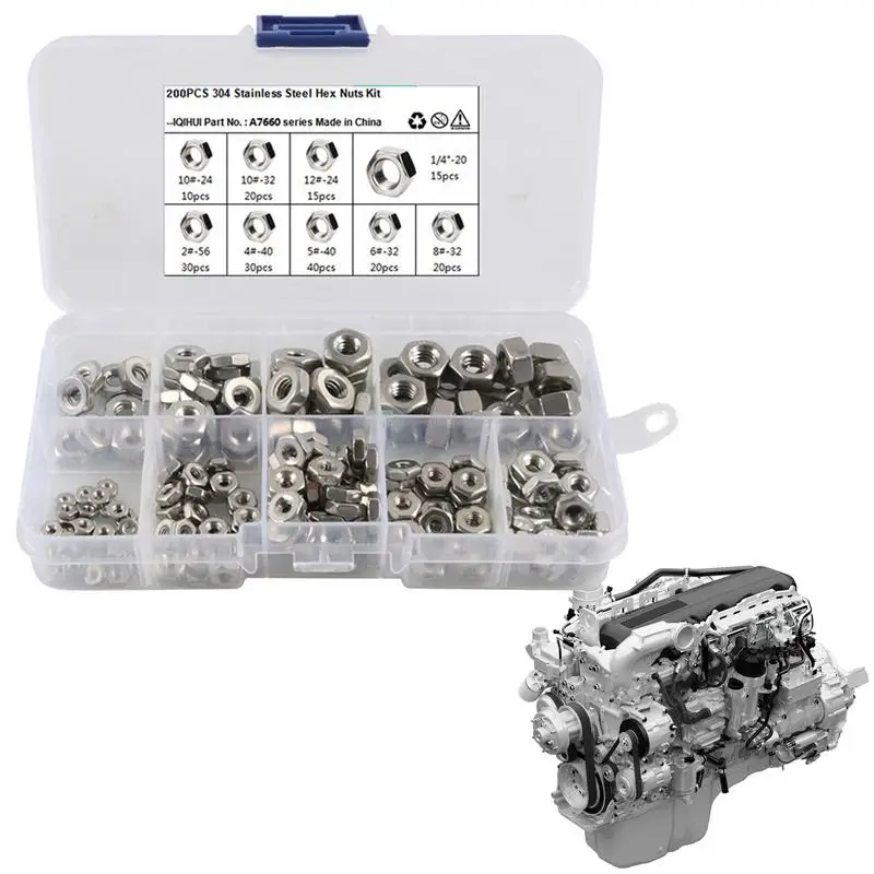 Stainless Steel Hex Nuts Metric Coarse Thread Hexagon Nut Hardware Hexagon Nut Heavy Duty Replacement Nut For Home Mechanism &