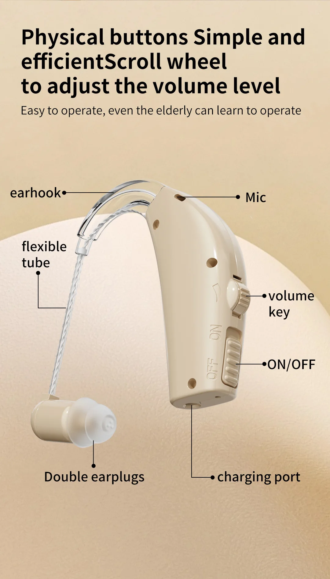 Ric Hearing Aids Rechargeable High Quality Mini Adjustable Wireless Headphones 2