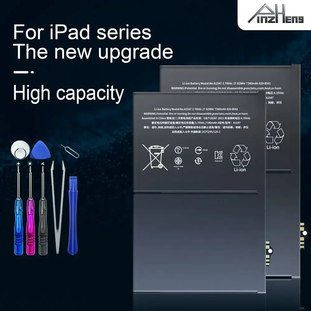 Pinzheng Tablet Battery For Ipad 6 Air 2 A1566 For Ipad 5 Air 1 A1474 A1475 A1893 10.2 Mini 2 3 4 5 Pro 9.7 10.5 11 12.9 Battery