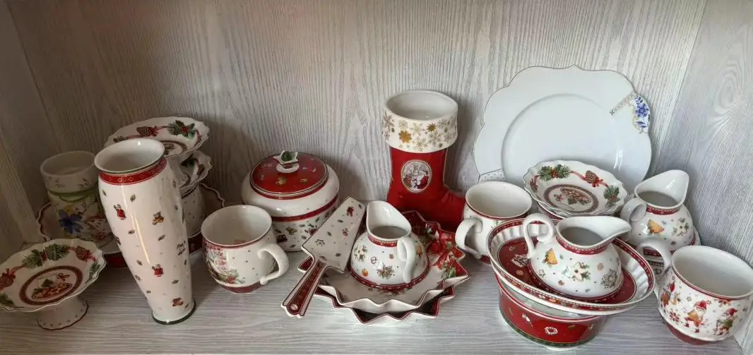 Ceramic Dessert Plates German Cutlery Christmas Cookie Plate Rectangle Mug Salad Dessert Plate Fruit Holder