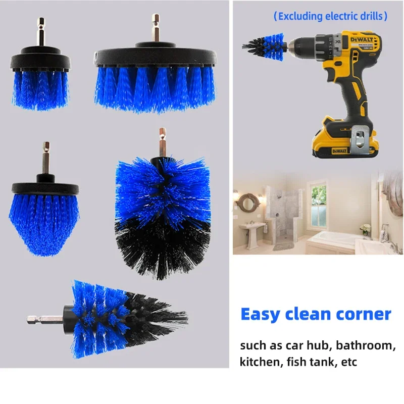 EAFC Electric Scrubber Brush Drill Brush Kit Power Drills Scrubber Brush For Car Wash Cleaning Tires Brush For Car Accessories 2