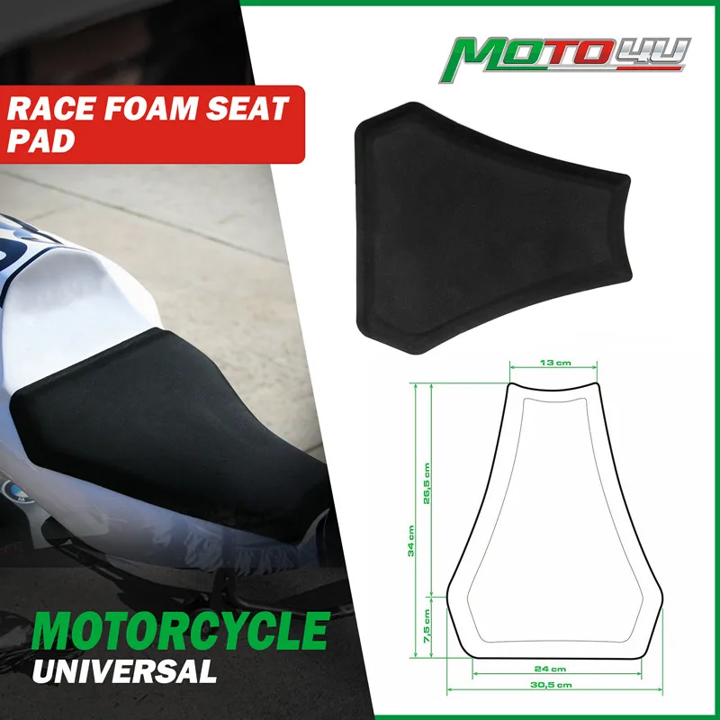 Motorcycle Race Foam Seat Pad Black Universal 15mm/20mm thick For yamaha For honda For Ducati