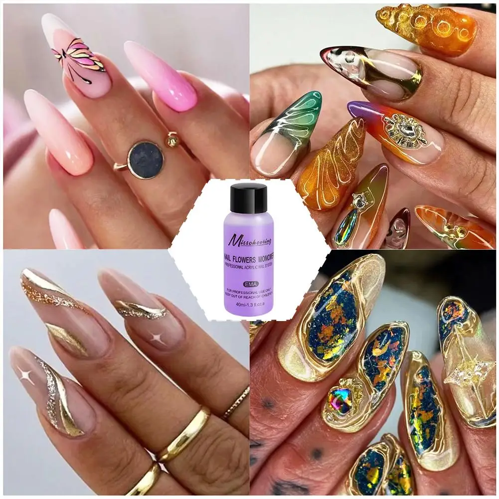 Nail Crystal Powder Kit Acrylic Liquid Crystal Nail Supplies Nail Art Carving Extension Acrylic Powder Brush Nail Manicure 4