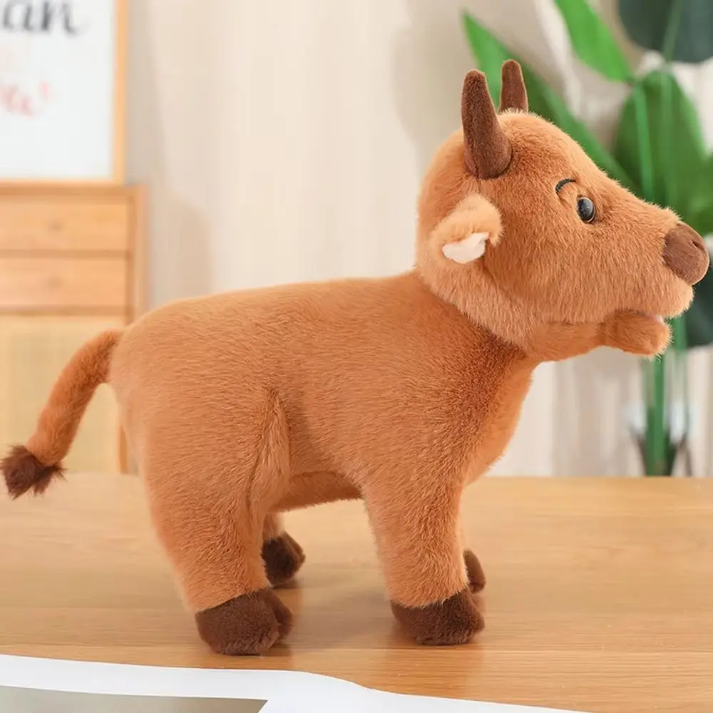 Stuffed Bull Cattle Animal Plush Doll Simulation ReaListic Scalper Bull Plush Toys Fluffy Soft Ox Cattle Stuffed Dolls