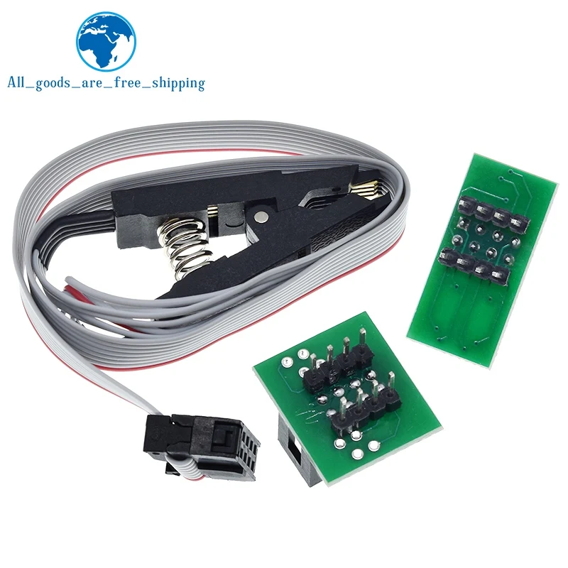 Clip Di Prova SOIC8/SOP8 Per EEPROM - Con 2 Adattatori, Per Programmazione Circuiti