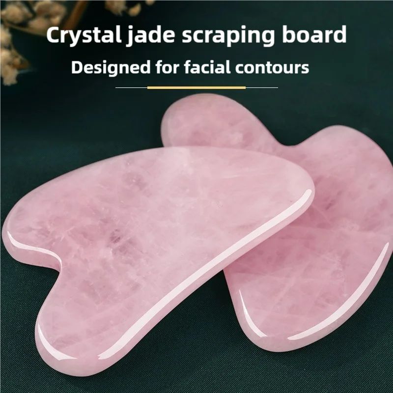 Face Massager Rose Quartz Crystal Jade Gua Sha Face Lift Spa Natural Stone Guasha Massage Beauty Tools for Face Neck Back Body
