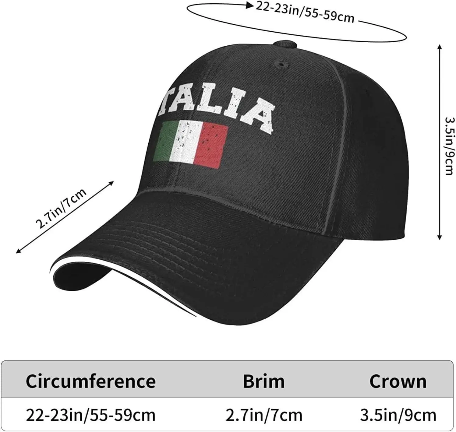 BRATALIA 帽子 ブラジル・イタリア国旗 Italian Flag Baseball Cap for Men Women Italy Flag Hats