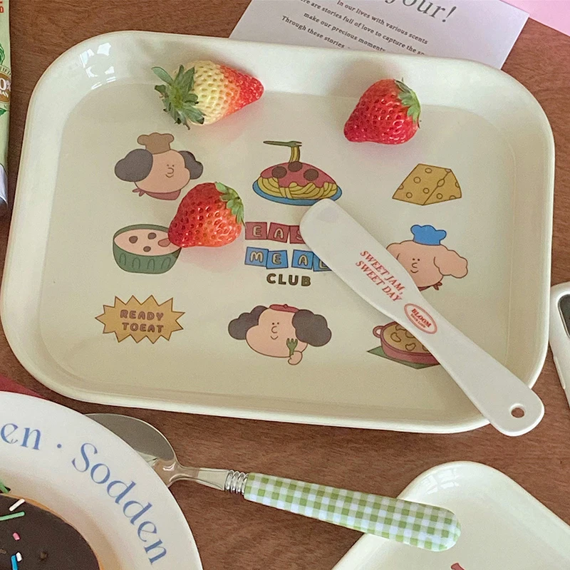 cute cartoon breakfast tray table debris storage snacks ornaments tray posing decorative props