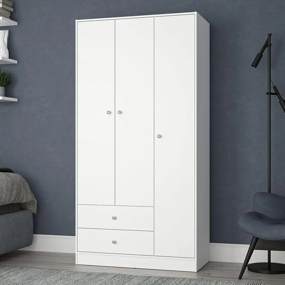 خزانة ملابس بمساحة مع 3 أبواب ودرجين كبيرتين BN343...