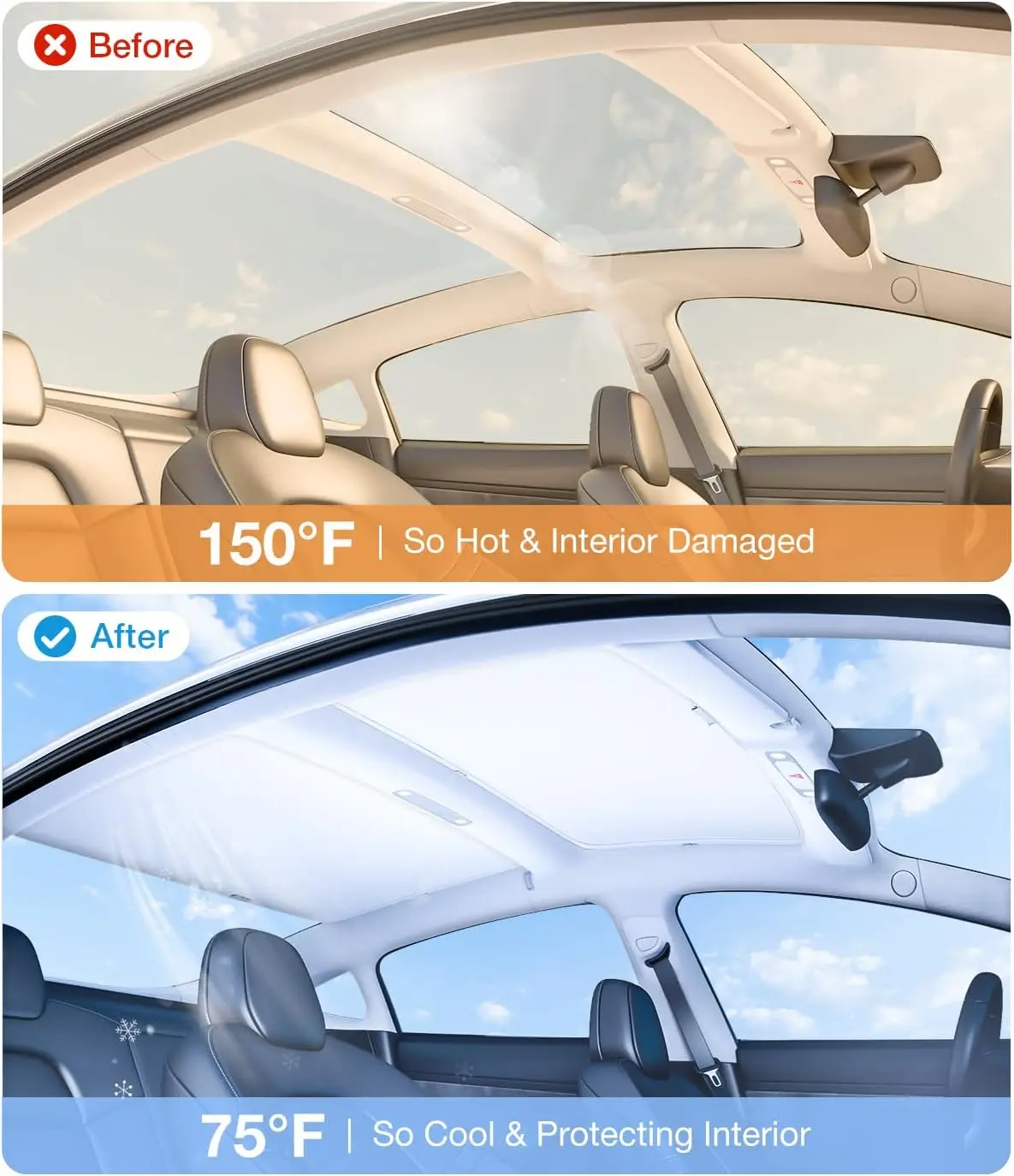 テスラモデル Y 3 ハイランド 2024-2020 ルーフサンシェード