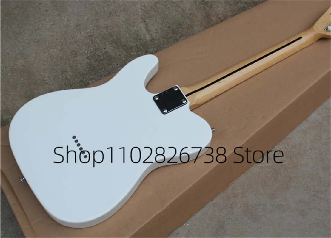 Классическая белая электрическая гитара Tel Guitar гриф клена жемчужина зеленая защита с фиксированным мостом хромированные тюнеры Заводские пользовательские (art.: 3920c35df10ee) - 3920c35df10ee