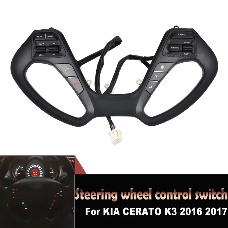 For KIA CERATO K3 2016 2017 Cruise Control  Steering Wheel Audio Volume Music Control Button Switch  Car Accessories