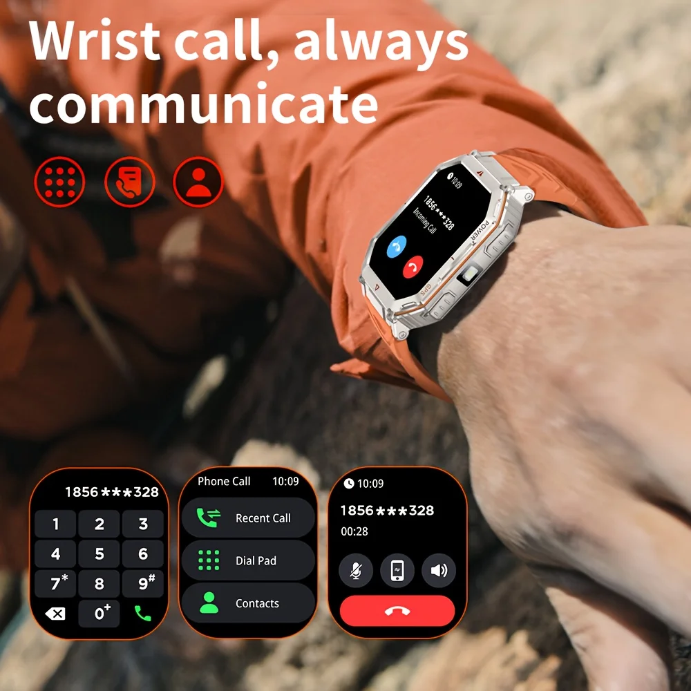 2026 New Men GPS Sports Smart Watch 2.01'' AMOLED Compass Heart Rate 400mAh Battery Bluetooth Call 10ATM Waterproof Smartwatch 5