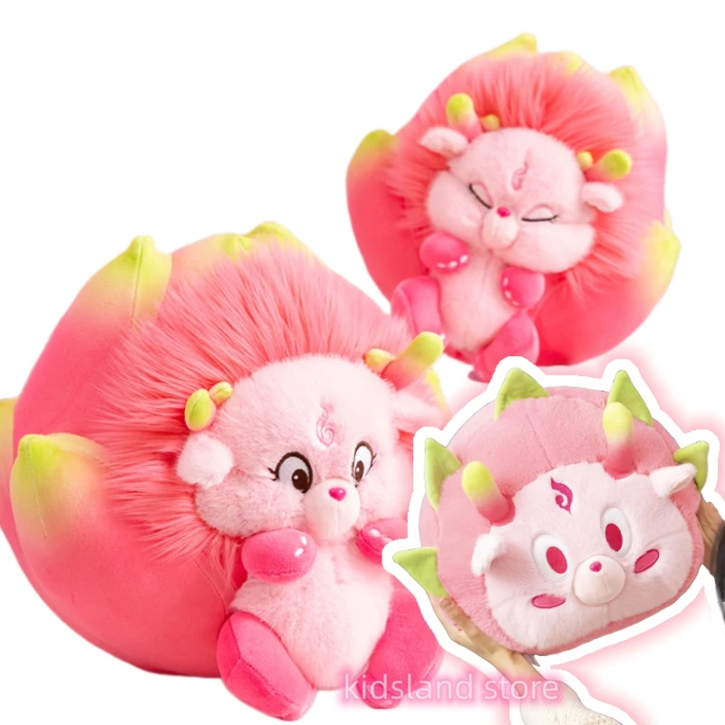 Kawaii Creative Fruit Pitaya Peluche Bambola Cuscino La Combinazione Di Frutta E Animale Carino Rotondo Rosa Pitaya Fata Bambola Di Peluche