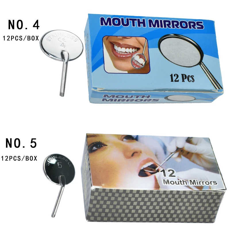 12PcsboxDentalExamMirrorHeadMouthReflectorOralEndoscope