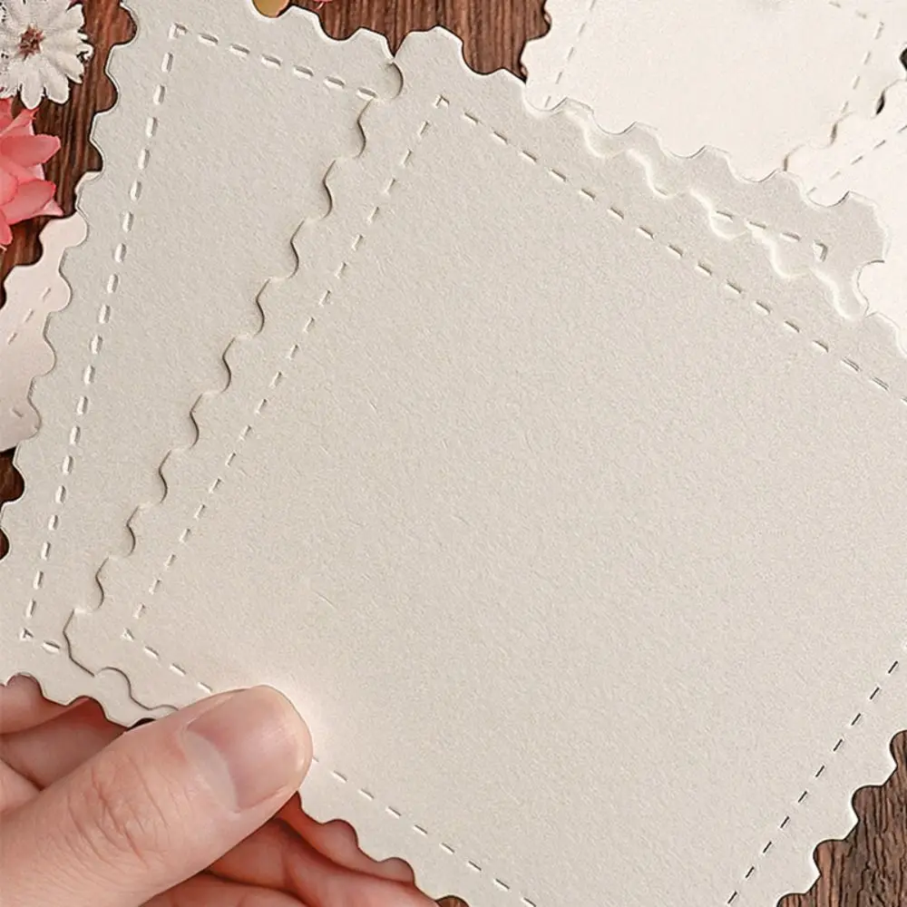 25pcs Stamp/Ticket Stub Shape Watercolor Paper Blank Design Fine Lines Postcards Hand-drawn Style Card Bookmarks Scrapbooking