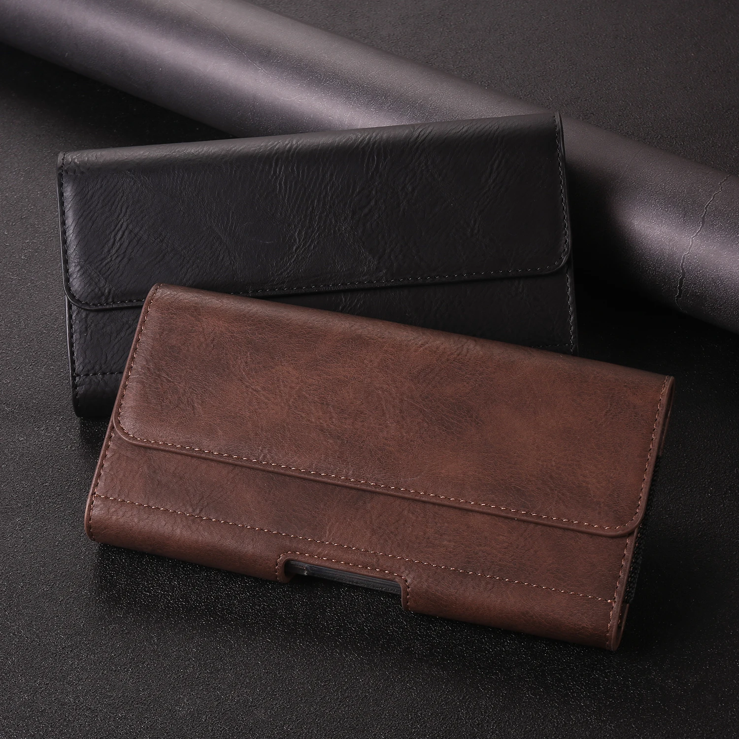 Universal Leather Belt Clip Phone Case Man Waist Bag Cover Holster Pouch