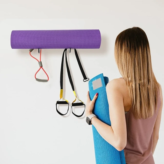 Multi-Purpose Exercise Mat Wall Hanger Yoga Mat Storage Rack Wall Mounted  Exercise Mat Holder Foam Roller Wall Hooks - AliExpress