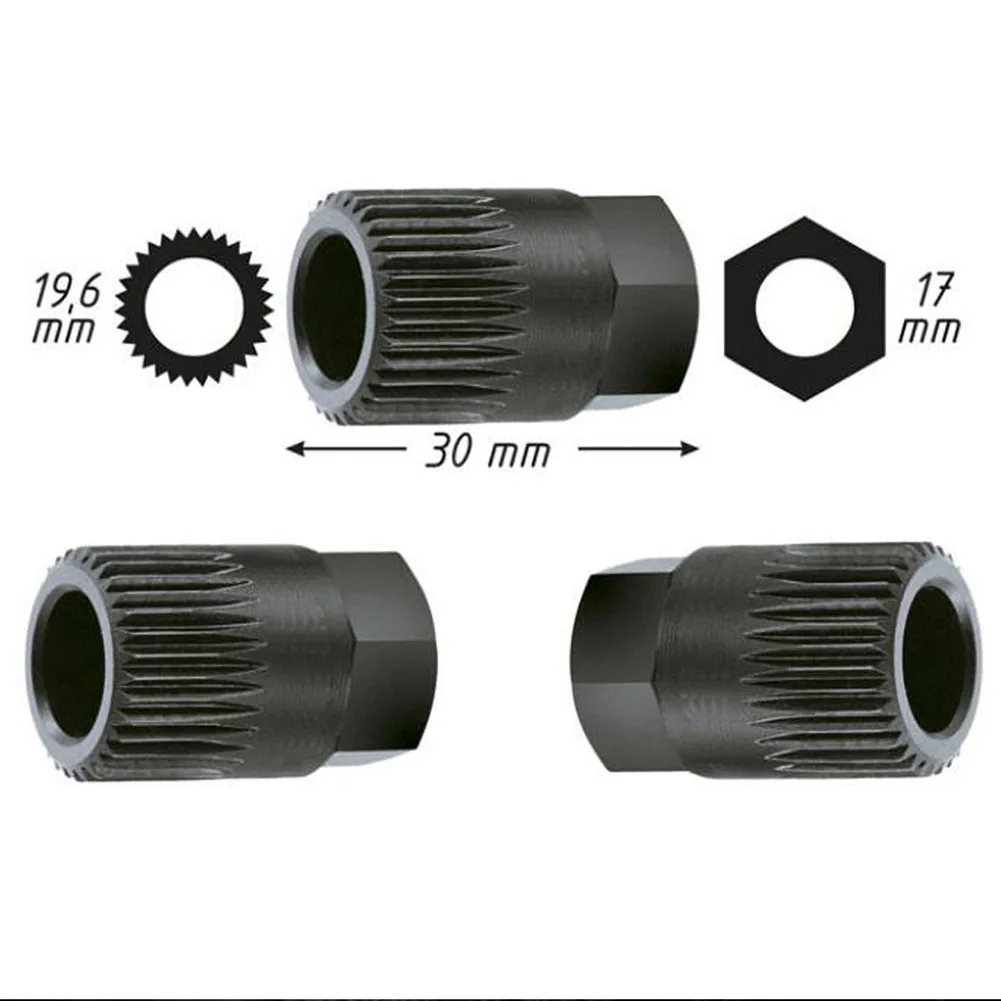 

Car Clutch Pulley Removal Tool Metal Replacement With 33 Teeth 1pcs Accessory Alternator Black+Silver Brand New