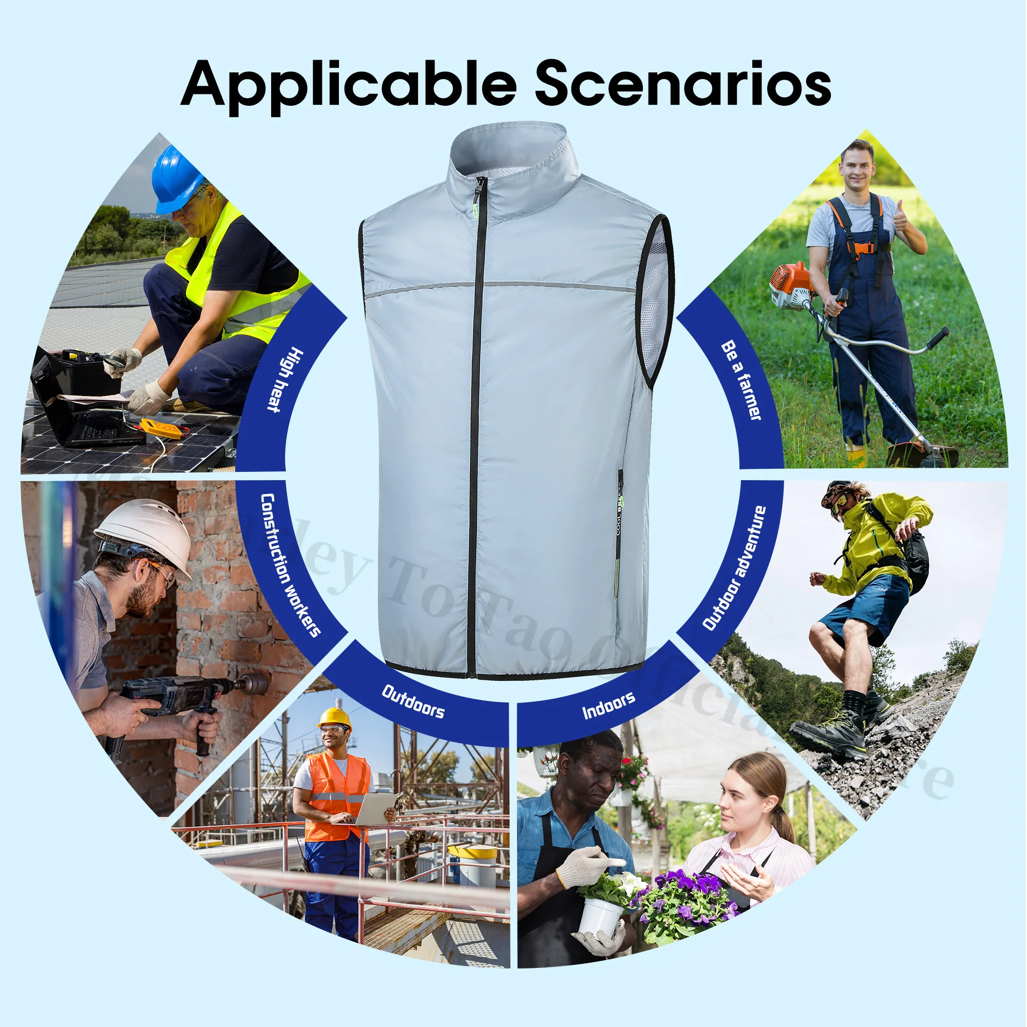 ​EIAO 9 Blade Cooling Vest Wearable Fan Jacket Motorcycle Air Conditioned Clothing for Men Women Hiking Fishing Outdoor Sports​