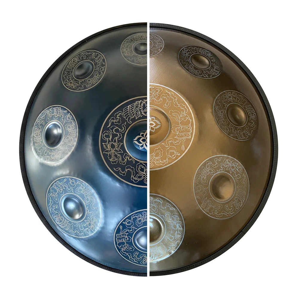 Hand Painted Tambourine Tongue Drum Meditation Instrument Stainless Steel D Minor 9 10 12 14 Tone 440Hz 22 Inch musical percussion instruments tongue drum