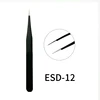 Didesun Stainless Steel Straight and Curved Black Eyelashes Tweezers for False Eyelash Extension Tweezers Fiber Tip Makeup Tools 3