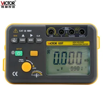Victory 정품 디지털 절연 저항 시험기, VC60F 디지털 메가 옴 계량기 절연 시험기, 2500V