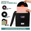 Vinyl Record Storage Box for up to 50+ 12-Inch Albums, Records Crate, LP Album Storage, Fabric Storage Boxes with Lids 2