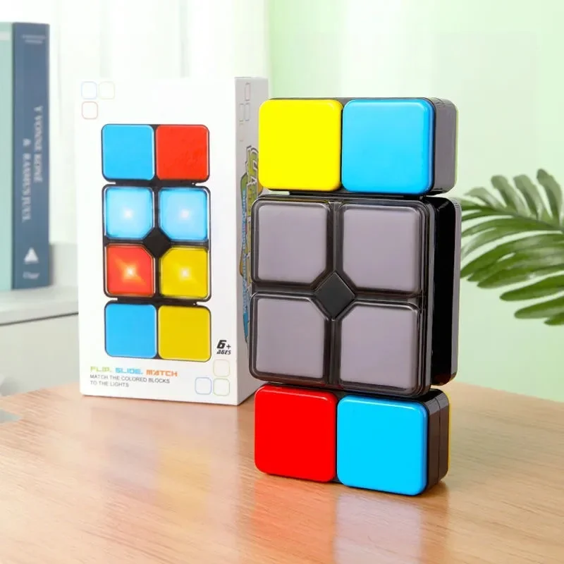 Interactive Games Flipslide Magic Cube Flip Slide Match Puzzle Toys with Light Speed Level Memory Multiplayer Modes 3