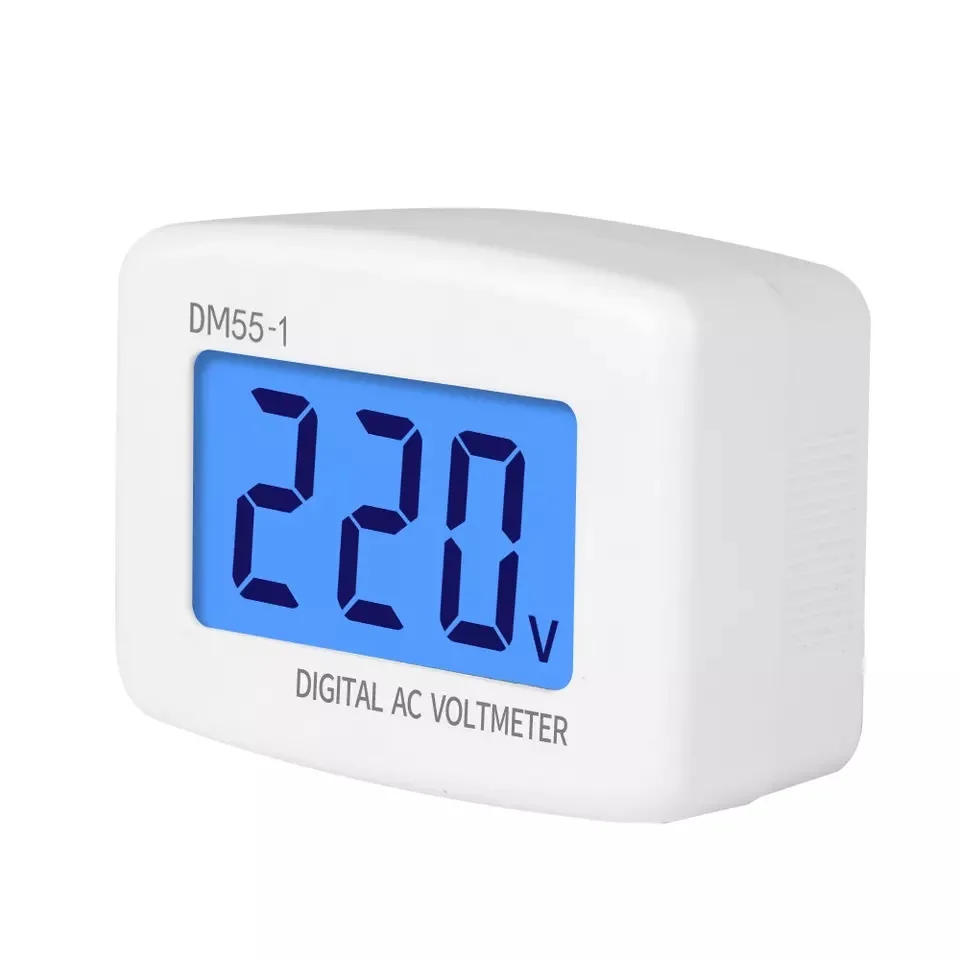 

DM55-1 Digital Plug In Voltage Meter EU/US Plug Voltage Tester Wall Flat Voltage Measuring Digital AC 110-220V Voltmeter